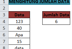 Cara Menghitung Jumlah Data Dalam Bentuk Teks dan Angka di Excel